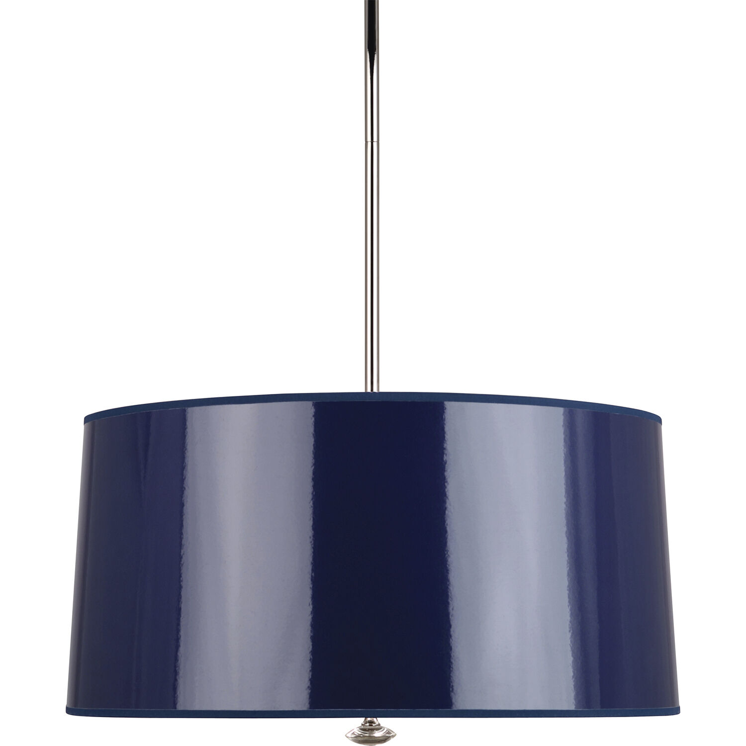 Penelope 3 Light 15 inch Polished Nickel Pendant Ceiling Light in Navy Ceramik With Silver Mylar