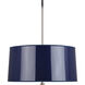 Penelope 3 Light 15 inch Polished Nickel Pendant Ceiling Light in Navy Ceramik With Silver Mylar