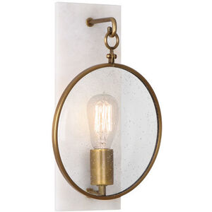 Fineas 1 Light 9 inch Alabaster Stone with Aged Brass Wall Sconce Wall Light