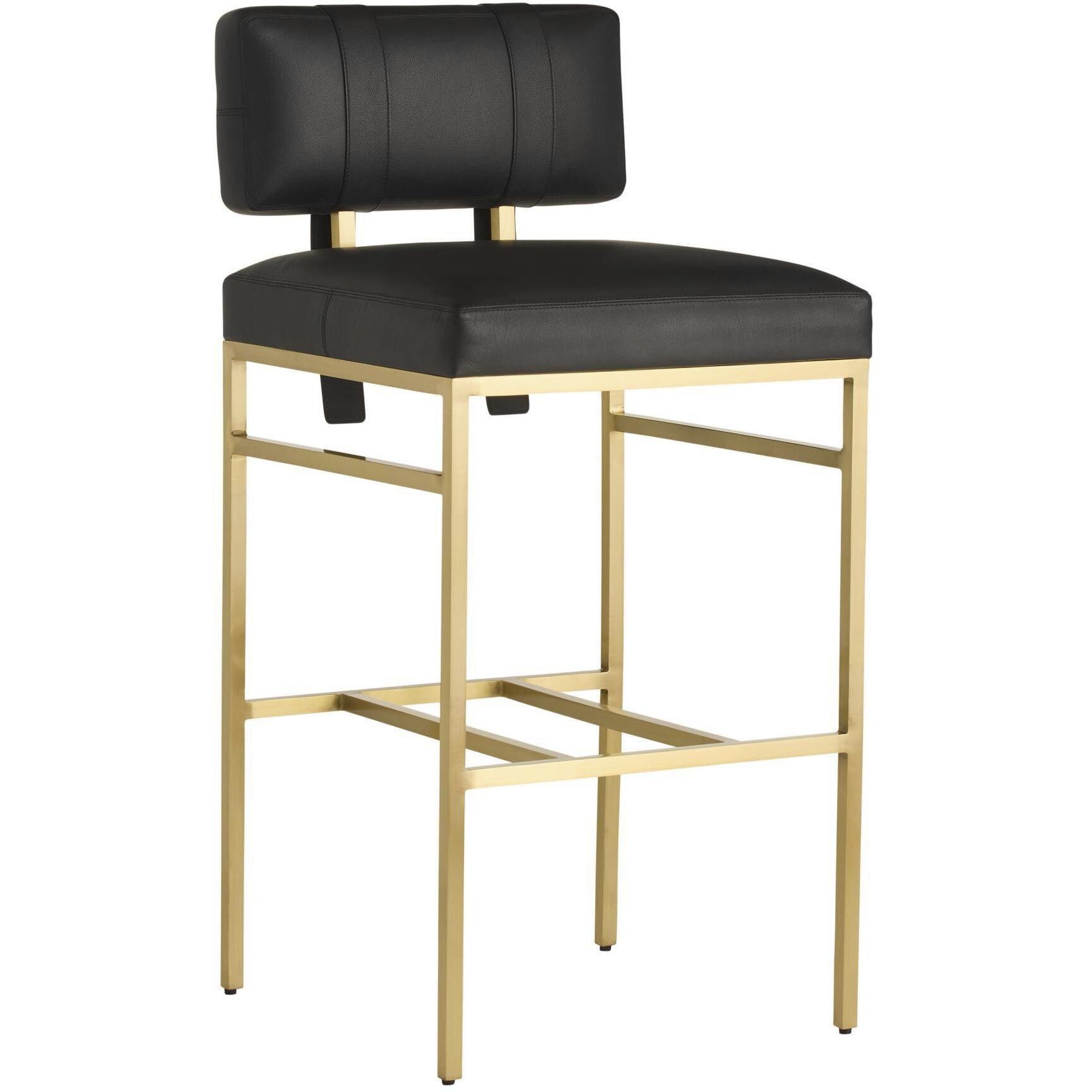 Laney 41 inch Black and Antique Brass Bar Stool