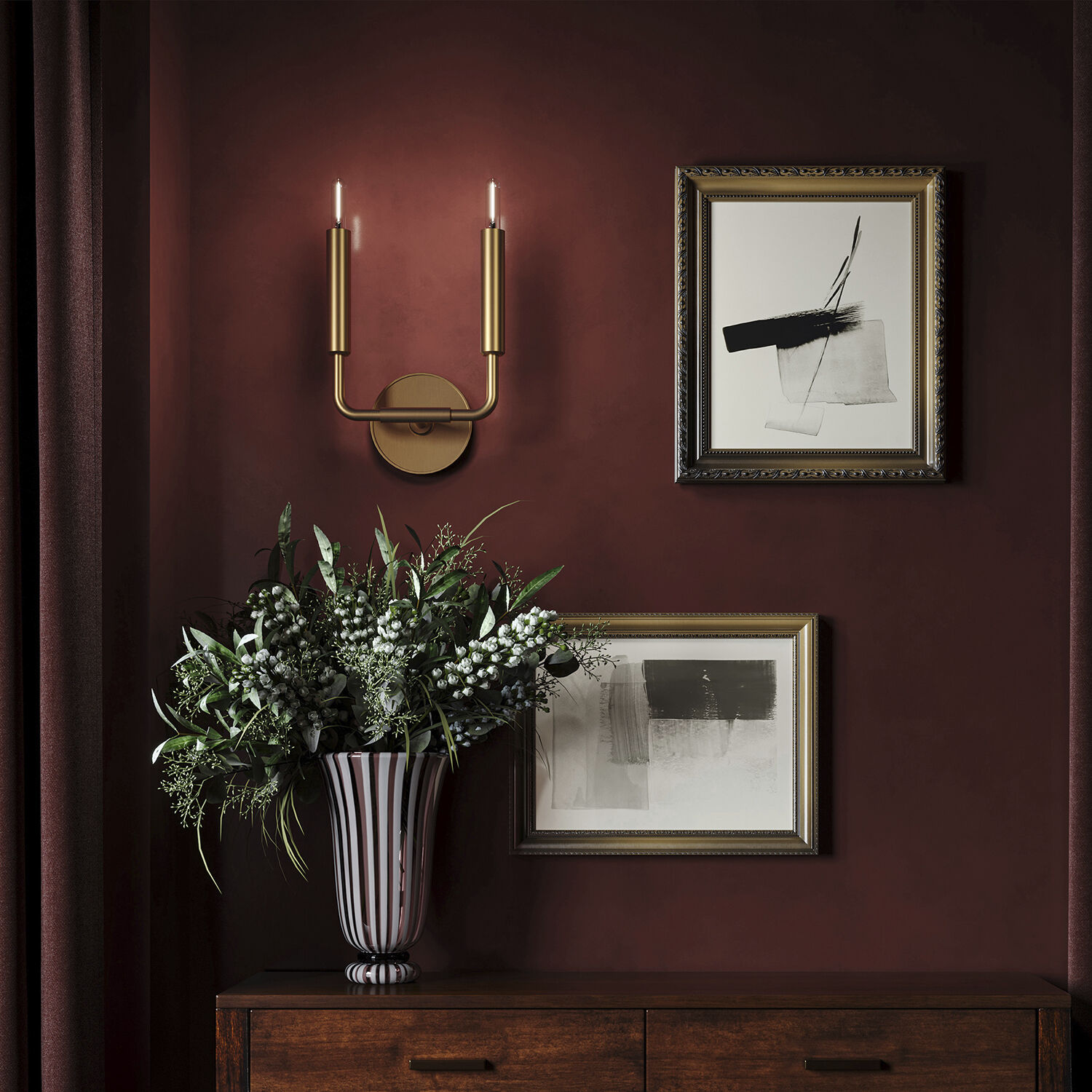 Mavisten Edition Carbonia Wall Sconce Wall Light in Lacquered Burnished Brass