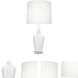 Small Emma 30 inch 150 watt Daisy Glazed Ceramic with Polished Nickel and Lucite Accent Lamp Portable Light