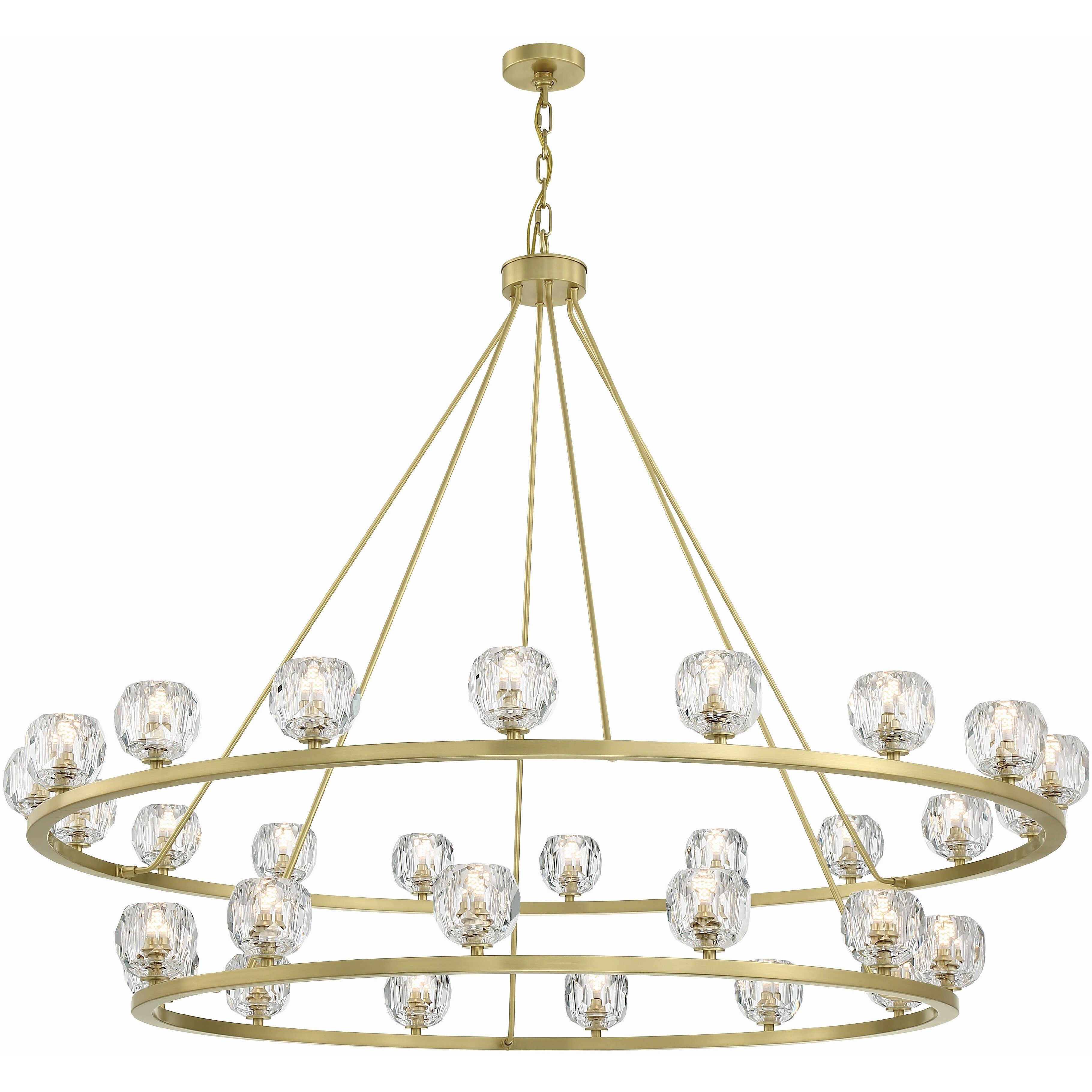 Aragon 30 Light 60 inch Soft Brass Chandelier Ceiling Light