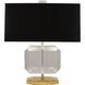 Jacqueline 22 inch 100.00 watt Modern Brass Finish with Clear Crystal Accents Accent Lamp Portable Light in Black With Matte Gold
