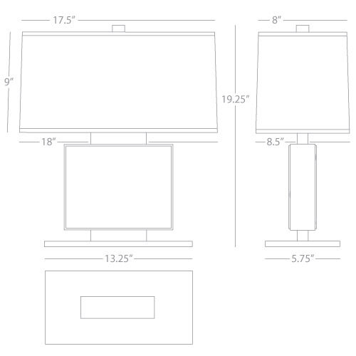 Sloan 19.25 inch 100 watt Lead Crystal with Aged Brass Table Lamp Portable Light in Black With Matte Gold