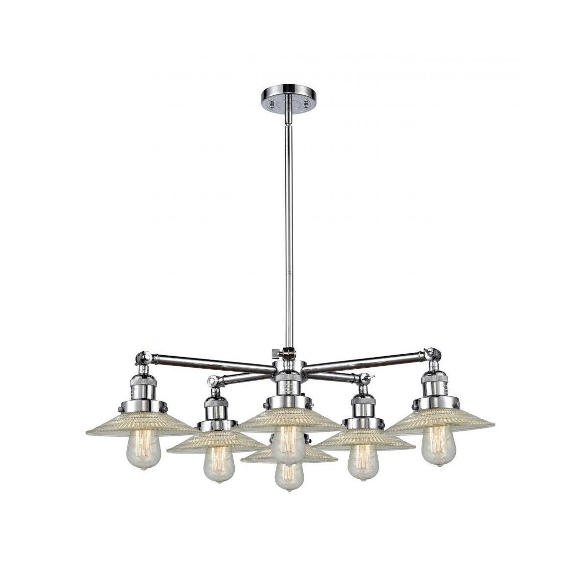 Franklin Restoration Chatham 6 Light 30 inch Polished Chrome Chandelier Ceiling Light in Incandescent, Mercury Glass, Franklin Restoration