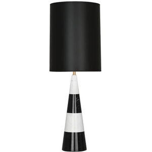 Jonathan Adler Canaan 35 inch 150 watt Carrara and Black Marble with Antique Brass Table Lamp Portable Light