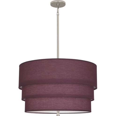 Decker 3 Light 24 inch Polished Nickel Pendant Ceiling Light in Vintage Wine