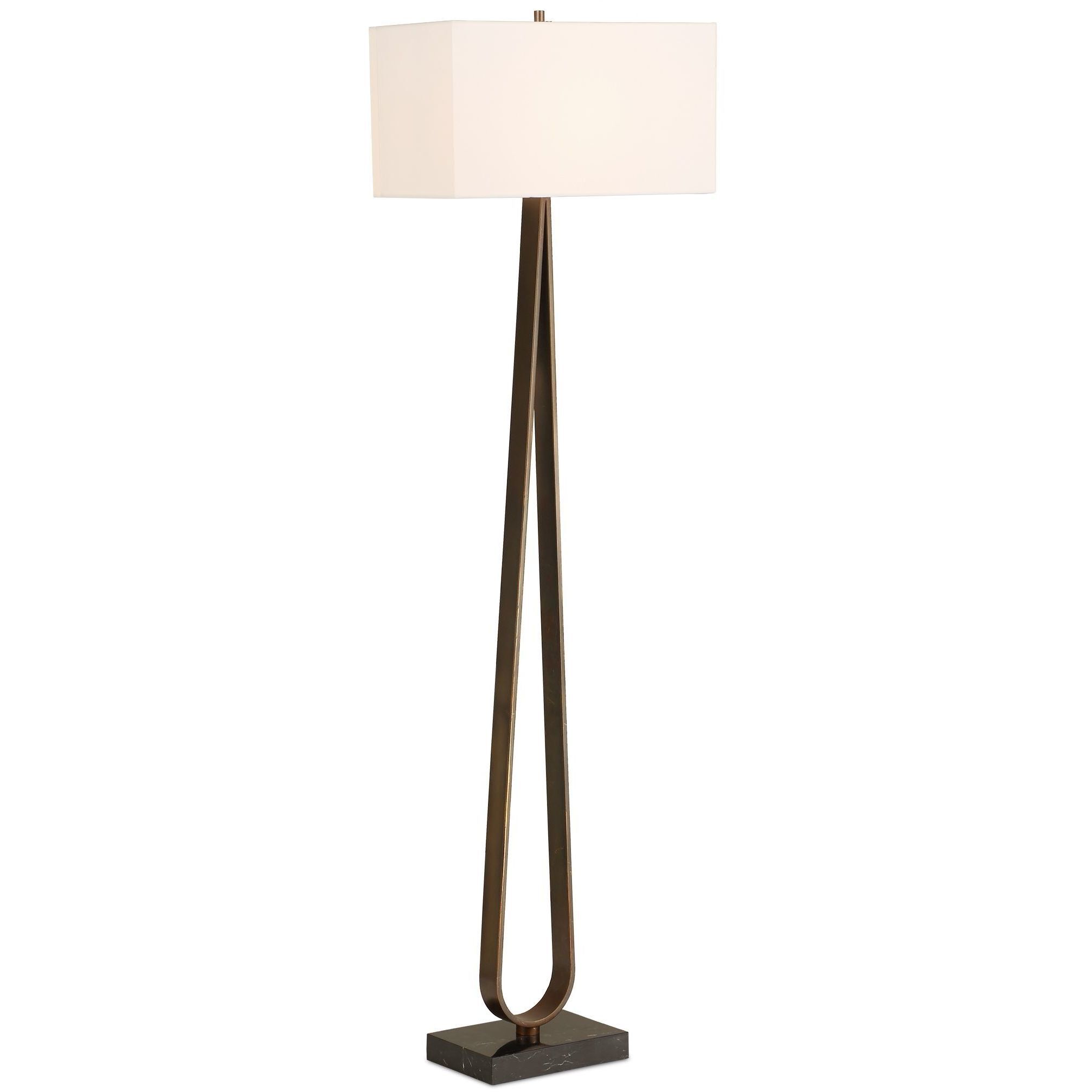 Galloway 64.75 inch 150.00 watt Dark Bronze and Black Marble Floor Lamp Portable Light