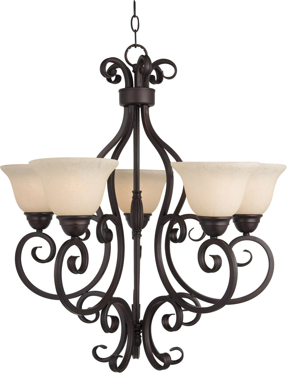 Manor 5 Light 25.5 inch Oil Rubbed Bronze Single Tier Chandelier Ceiling Light