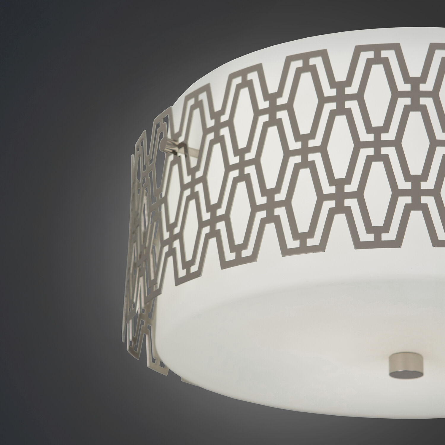 Marcel LED 16 inch Polished Nickel Flush Mount Ceiling Light, Geometric Framing