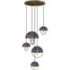Mavisten Edition Copernica LED 30 inch Lacquered Burnished Brass Pendant Ceiling Light in Smoked Glass