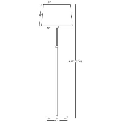 Koleman 49.25 inch 100.00 watt Aged Brass Floor Lamp Portable Light