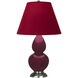 Small Double Gourd 22.75 inch 27 watt Sugar Plum with Antique Silver Accent Lamp Portable Light in Rose Red with Ink Black