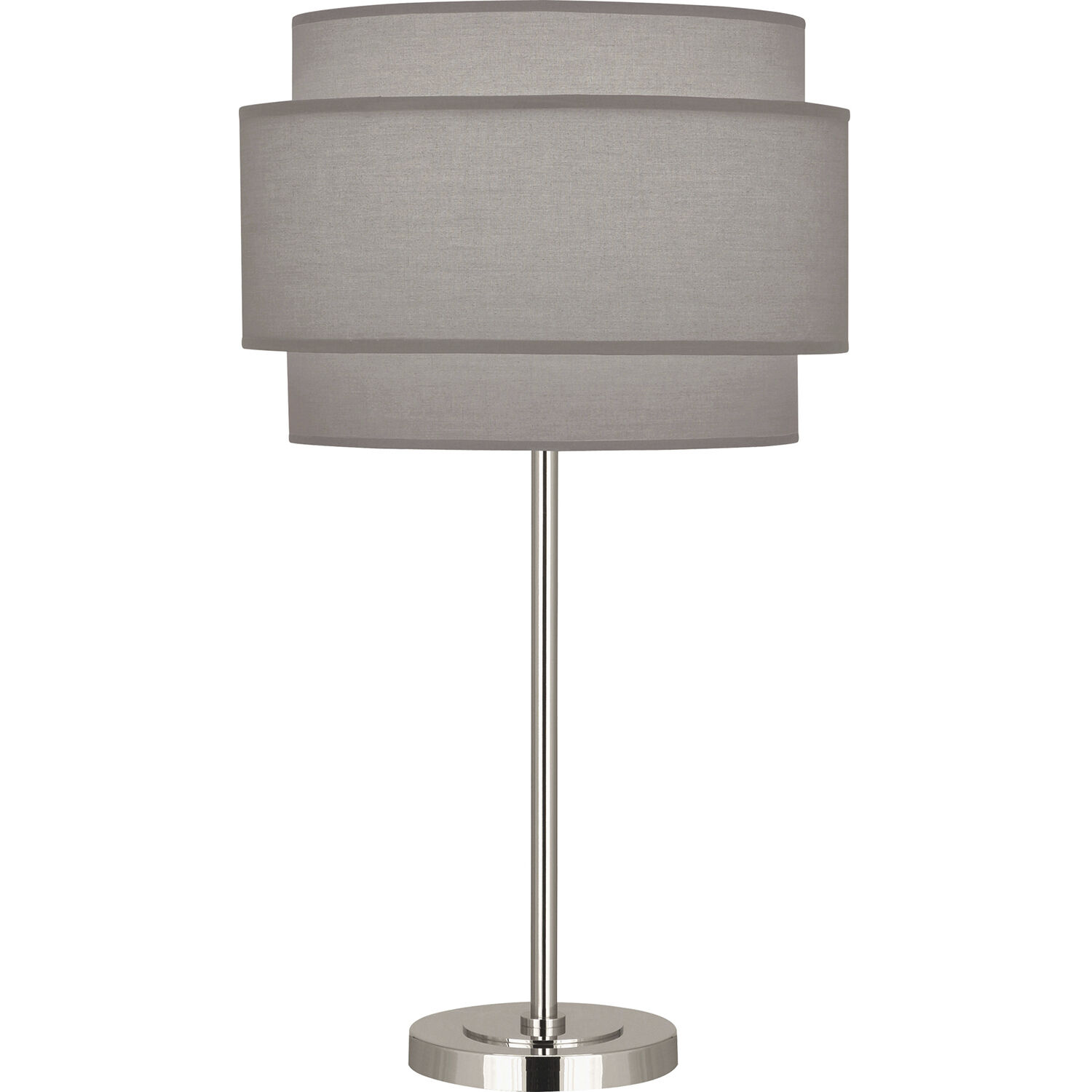 Decker 28.75 inch 150 watt Polished Nickel Table Lamp Portable Light in Smoke Gray