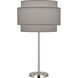 Decker 28.75 inch 150 watt Polished Nickel Table Lamp Portable Light in Smoke Gray