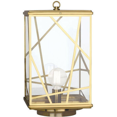 Michael Berman Bond 1 Light 22.5 inch Modern Brass Convertible Post Lantern, Convertible to Pier Mount