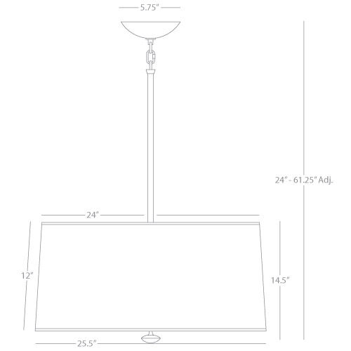 Penelope 3 Light 15 inch Polished Nickel Pendant Ceiling Light in Fuchsia Ceramik With Silver Mylar