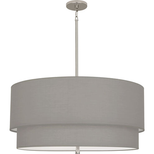 Decker 3 Light 30 inch Polished Nickel Pendant Ceiling Light in Smoke Gray