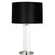 Fineas 29 inch 150 watt Clear Glass with Polished Nickel Table Lamp Portable Light in Black With White