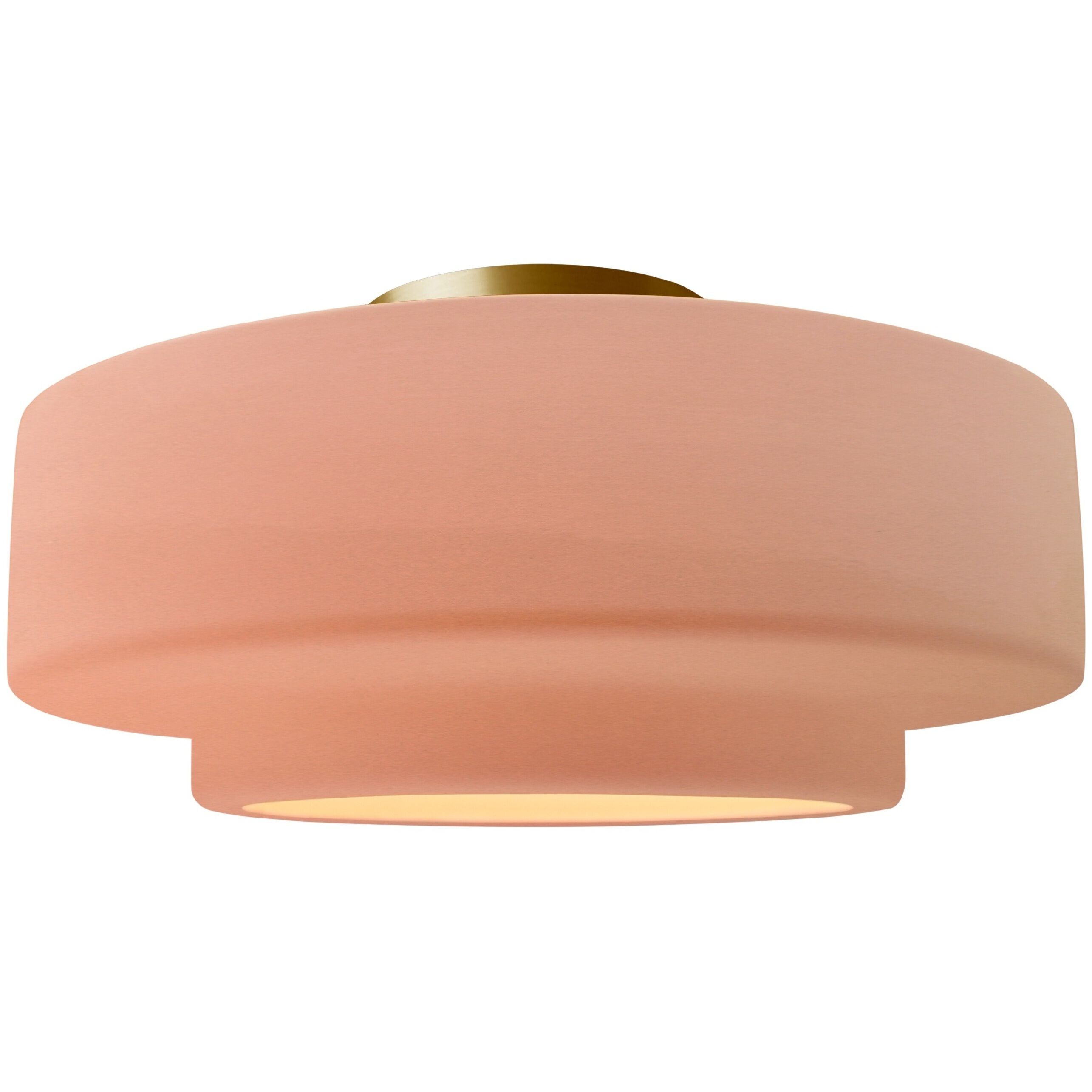 Radiance Collection - Tier LED 14.5 inch Gloss Blush and Brushed Brass Semi-Flush Ceiling Light in Dedicated LED, 14.5W x 7.25H, Form+Finish+Function