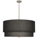 Decker 3 Light 30 inch Polished Nickel Pendant Ceiling Light in Raven Black