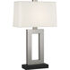 Doughnut 29.5 inch 150.00 watt Antique Silver Table Lamp Portable Light in Snowflake
