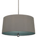 Williamsburg Custis 3 Light 15 inch Polished Nickel Pendant Ceiling Light in Carter Gray With Mayo Teal