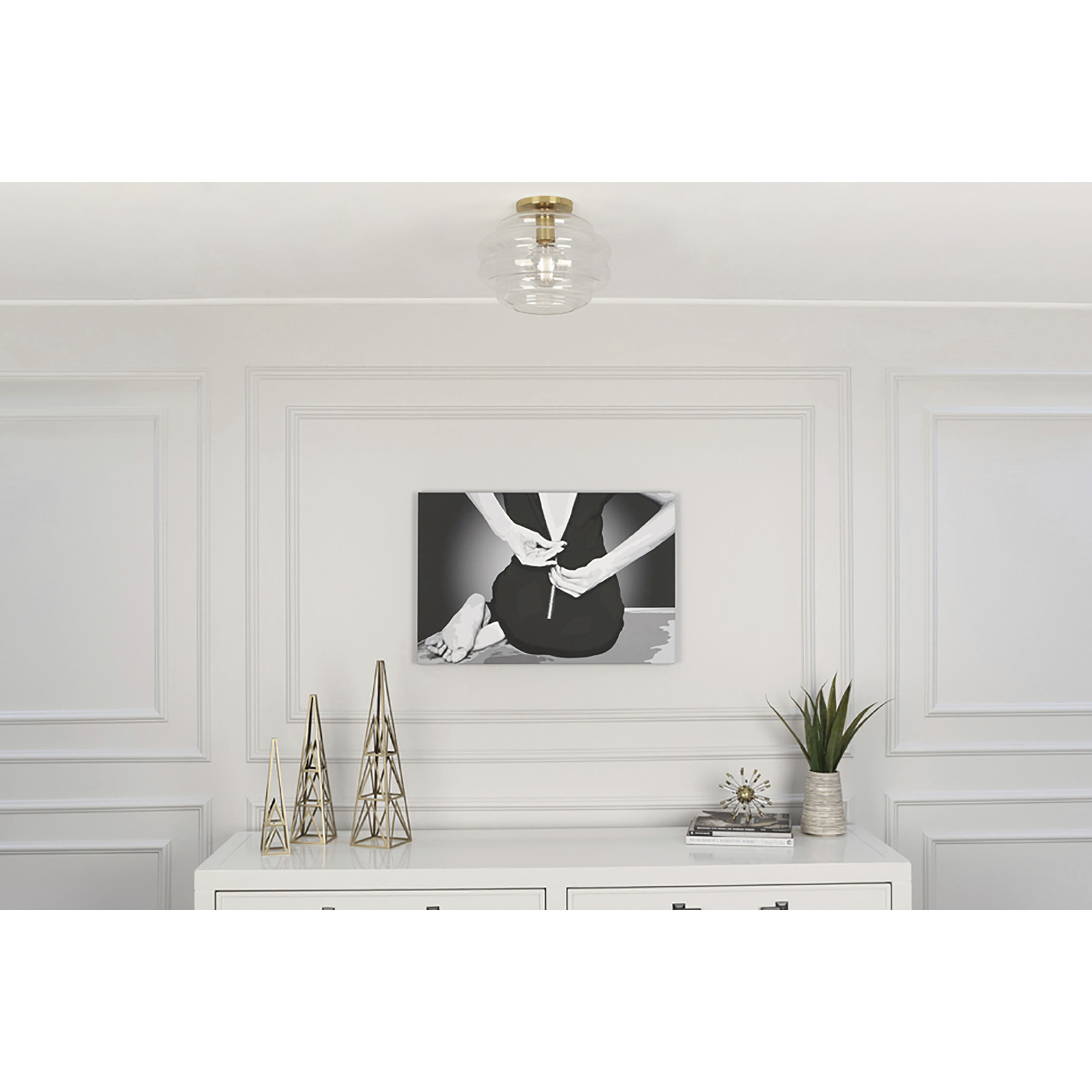 Horizon 1 Light 11.75 inch Clear Glass Flushmount Ceiling Light