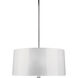Penelope 3 Light 15 inch Polished Nickel Pendant Ceiling Light in White Ceramik With Silver Mylar