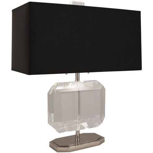 Jacqueline 22 inch 100.00 watt Polished Nickel with Lucite Accent Lamp Portable Light in Black With Matte Silver