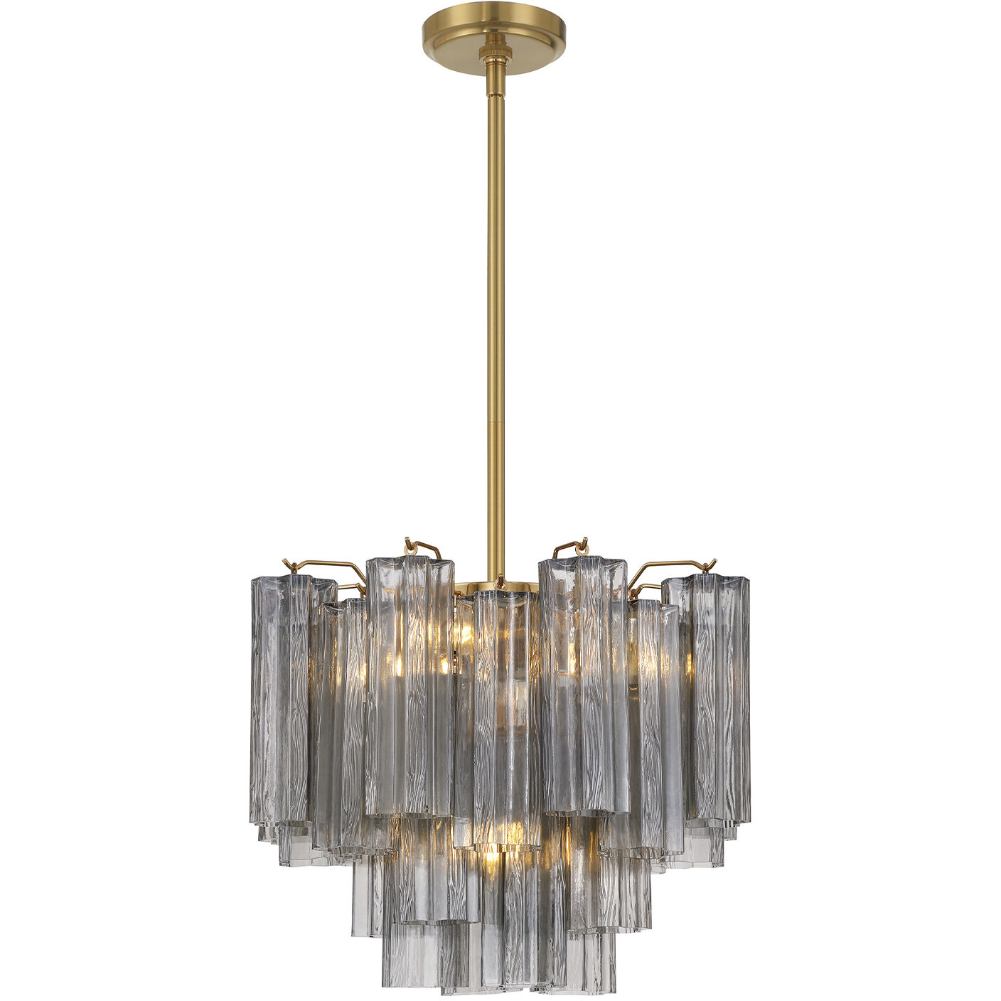 Addis 4 Light 17.75 inch Aged Brass Mini Chandelier Ceiling Light in Smoke