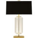 Jacqueline 29.75 inch 100.00 watt Modern Brass Finish with Clear Crystal Accents Table Lamp Portable Light in Black With Matte Gold