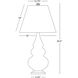 Small Triple Gourd 24.38 inch 150.00 watt Matte Coffee Accent Lamp Portable Light in Antique Brass