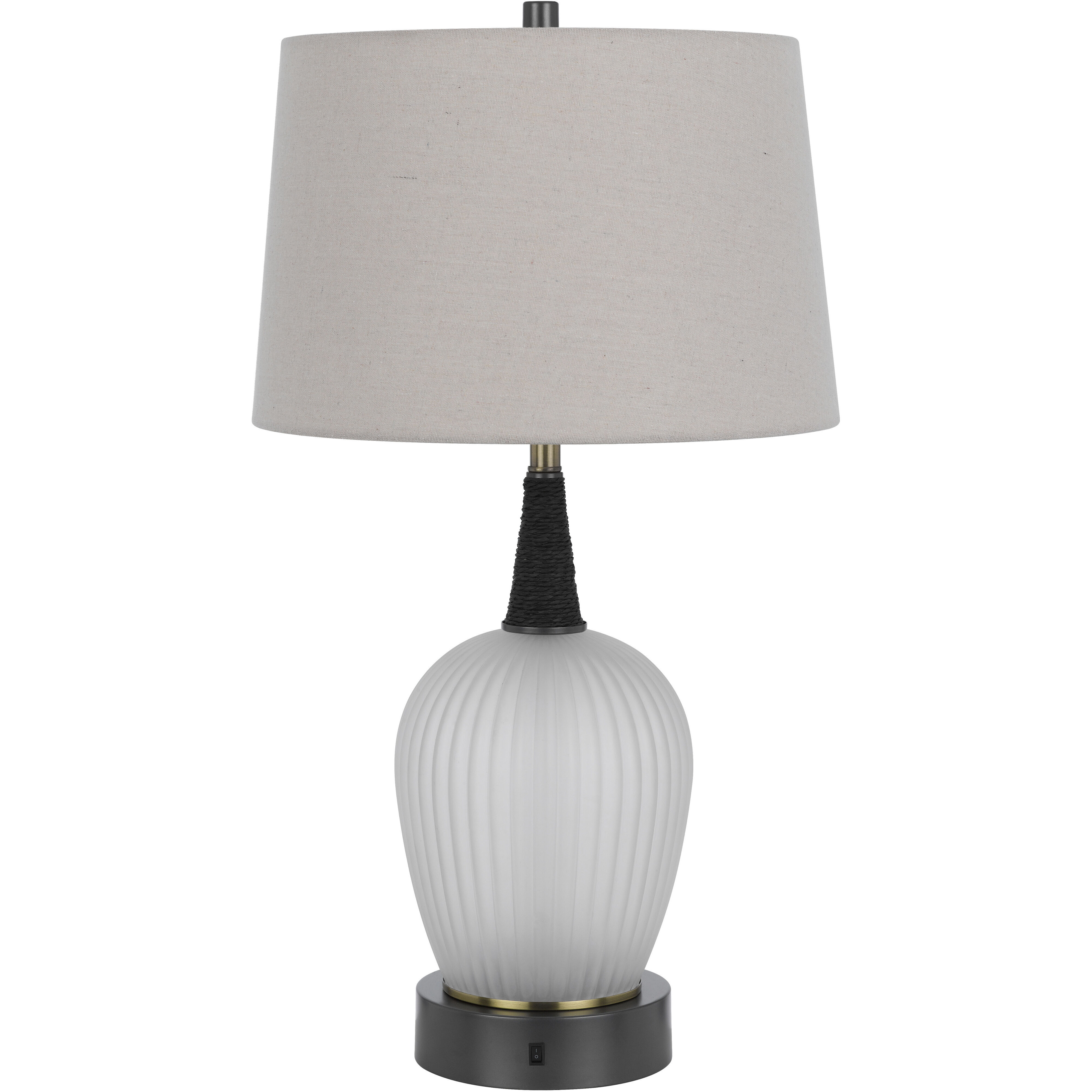 Vega 29 inch 100.00 watt Iron Grey and Frosted Glass Table Lamp Portable Light