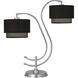 Charlee 25 inch 100 watt Chrome Table Lamp Portable Light in Raven Black