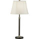 Bruno 26 inch 150 watt Lead Bronze with Ebonized Nickel Table Lamp Portable Light in Ivory Microfiber Empire