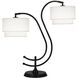 Charlee 25 inch 100.00 watt Matte Black Powder Coat Table Lamp Portable Light in Ascot White