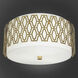 Marcel LED 16 inch Modern Brass Flush Mount Ceiling Light, Geometric Framing