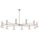 Clare 12 Light 76 inch Polished Nickel Chandelier Ceiling Light in Rose Water