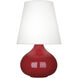 June 23.5 inch 150.00 watt Ruby Red Accent Lamp Portable Light in Oyster Linen