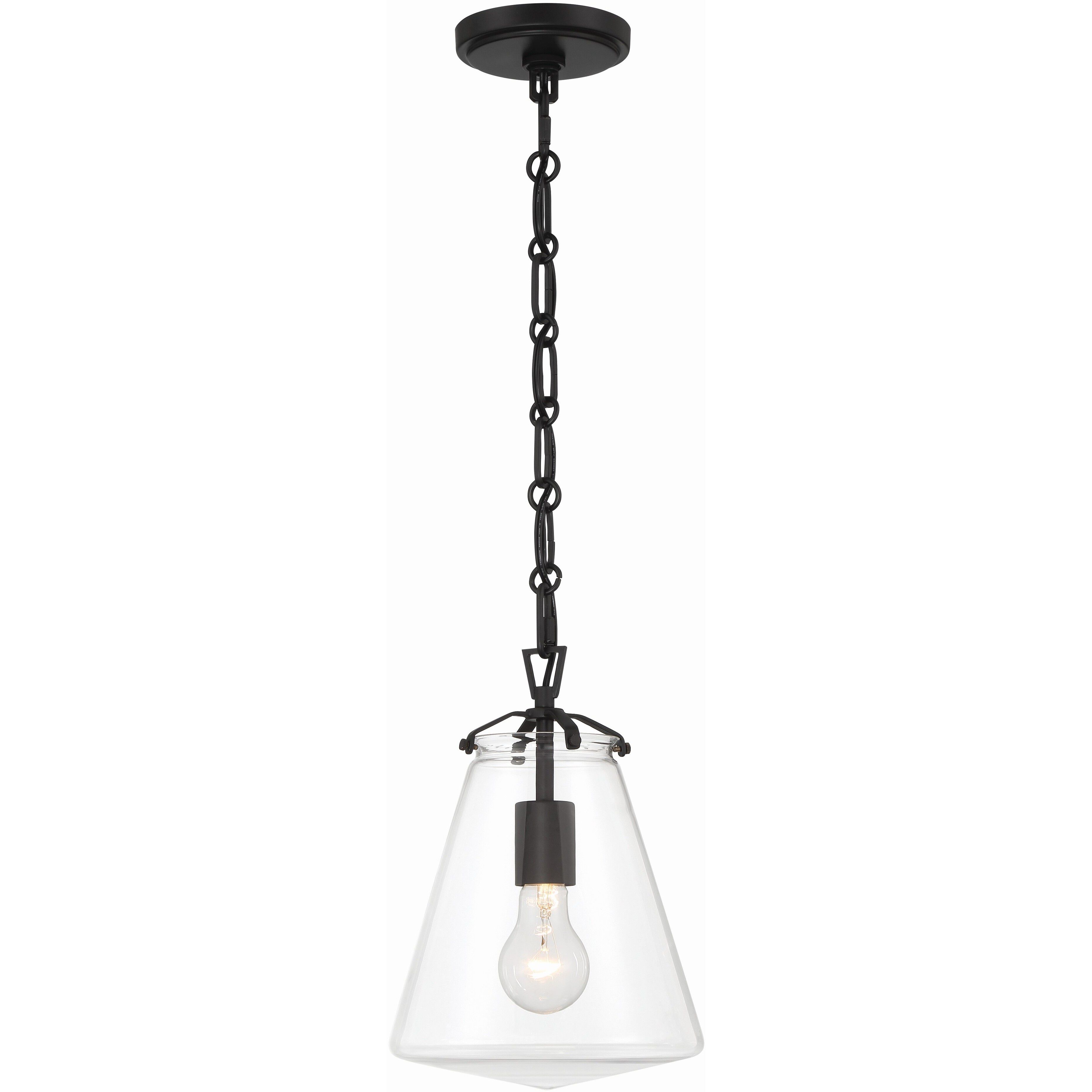Voss 1 Light 8.25 inch Matte Black Mini Pendant Ceiling Light