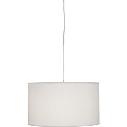 Elena 1 Light 15 inch Painted White Pendant Ceiling Light in Pearl Dupioni