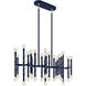 Kane LED 38.25 inch Midnight Blue with Polished Nickel Pendant Ceiling Light