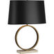 Logan 24.5 inch 150 watt Aged Brass Table Lamp Portable Light in Black With Copper