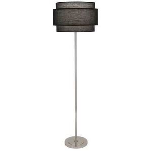 Decker 62.63 inch 150.00 watt Polished Nickel Floor Lamp Portable Light in Raven Black