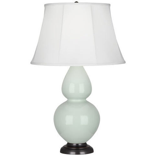 Double Gourd 31 inch 150.00 watt Celadon Table Lamp Portable Light in Ivory Silk