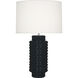 Dolly 27.5 inch 150.00 watt Obsidian Glazed Textured Ceramic Table Lamp Portable Light in Fondine