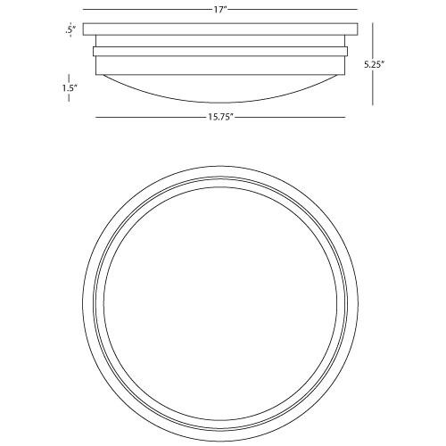 Roderick 3 Light 17 inch Polished Nickel Flushmount Ceiling Light