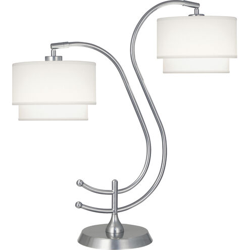 Charlee 25 inch 100.00 watt Chrome Table Lamp Portable Light in Ascot White
